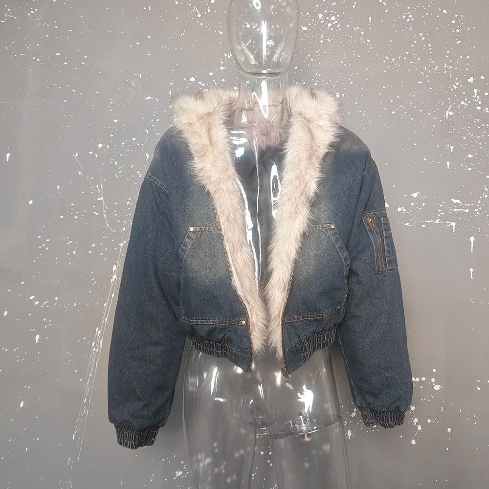 NordVibe Hooded Denim Parka for women's 2026