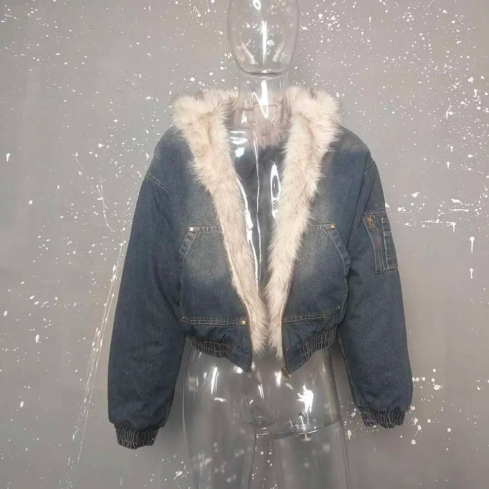 NordVibe Hooded Denim Parka for women's 2026