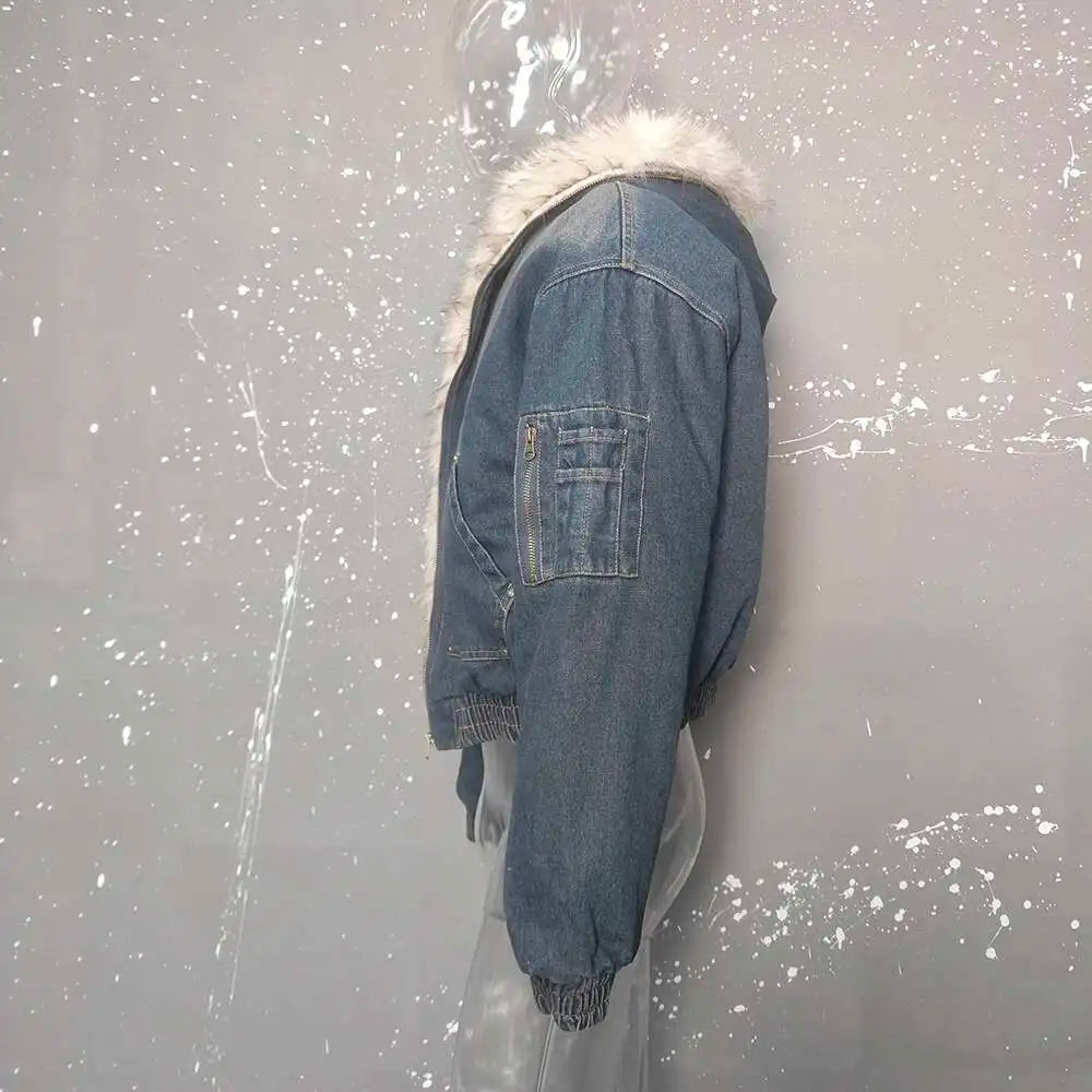 NordVibe Hooded Denim Parka for women's 2026