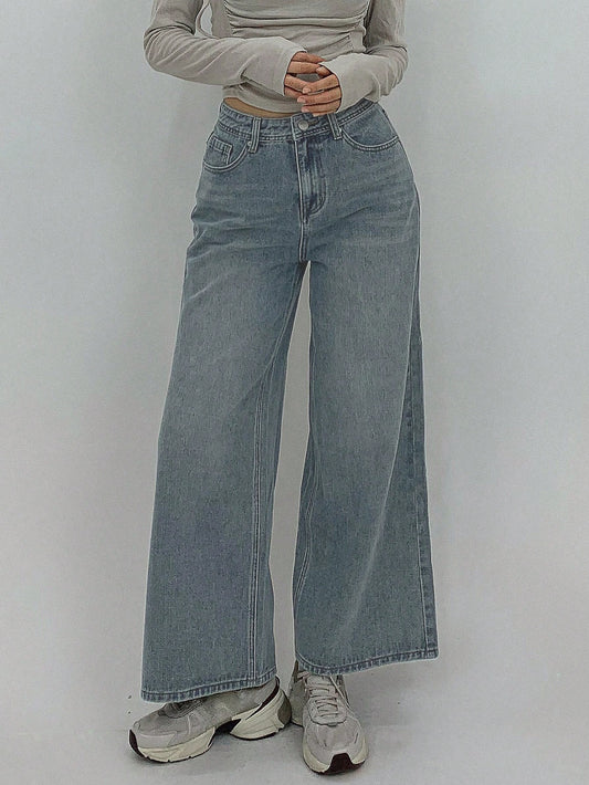 DAZY Women's Autumn Loose-Fit Casual Denim Jeans