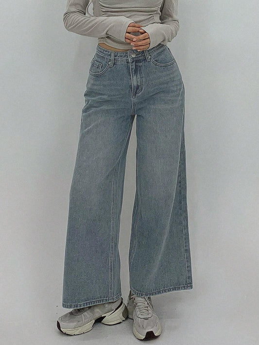 DAZY Women's Autumn Loose-Fit Casual Denim Jeans